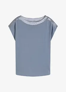 Shirt met passen van satijn, bonprix