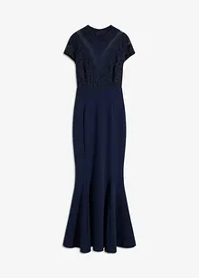 Maxi jurk met kant en mesh, bonprix
