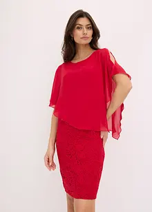 Kanten jurk met fijne chiffon overlay, bonprix