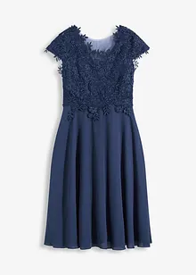 Midi jurk van delicate tule met kant, bonprix