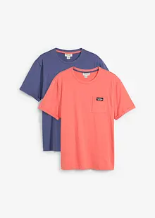 T-shirt met borstzak (set van 2) van biologisch katoen, bonprix