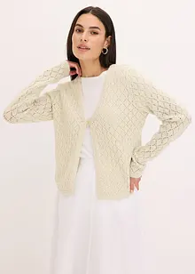Kort gebreid vest met pailletten, bonprix