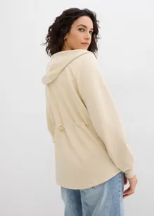 Sweatvest met capuchon en elastiek, bonprix