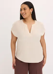 Soepelvallende, satijnen blouse met oversized schouders, bonprix