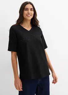 Crêpe shirt met broderie anglaise, bonprix