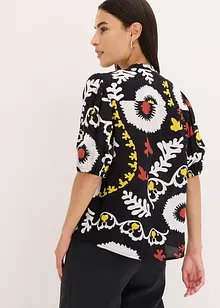 Crinkle blouse met smokwerk van soepele viscose, bonprix