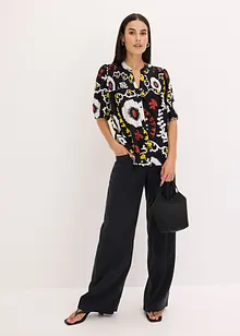 Crinkle blouse met smokwerk van soepele viscose, bonprix