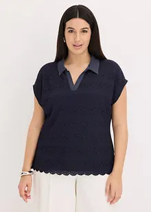 Poloshirt met kant, bonprix