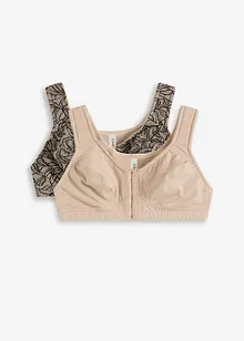Bh zonder beugels met voorsluiting (set van 2), bonprix