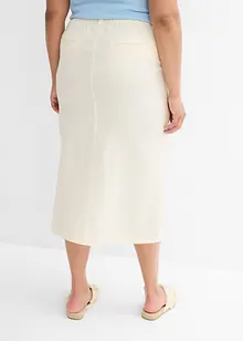 Midi rok van luchtige linnenmix, bonprix