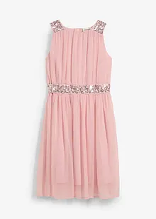 Chiffon meisjes jurk met paillettenband, bonprix