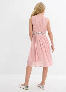 Chiffon meisjes jurk met paillettenband, bonprix