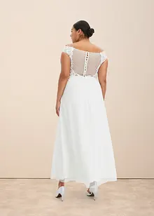 Trouwjurk met carmenhals en kant, bonprix