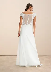 Trouwjurk met carmenhals en kant, bonprix