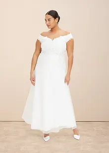Trouwjurk met carmenhals en kant, bonprix