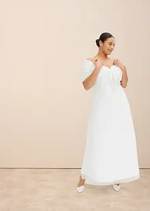 Trouwjurk met carmenhals en kant, bonprix