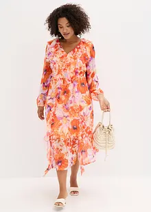 Chiffon jurk met volants, bonprix