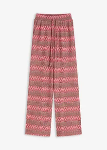 Zachte jersey broek in gehaakte look, bonprix
