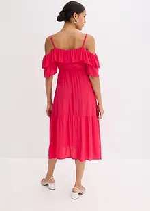 Jurk met volants van gestructureerde viscose, bonprix