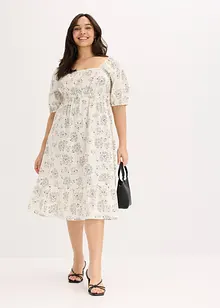 Midi jurk met pofmouwen, bonprix