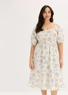Midi jurk met pofmouwen, bonprix