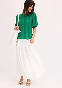 Shirt met broderie anglaise en volants, bonprix