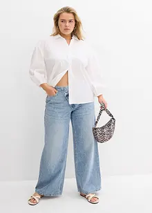 Wide leg jeans, mid waist, low stretch, bonprix