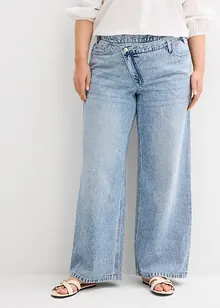 Wide leg jeans, mid waist, low stretch, bonprix