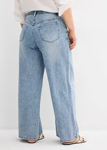 Wide leg jeans, mid waist, low stretch, bonprix