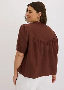 Mousseline blouse met korte mouwen, bonprix