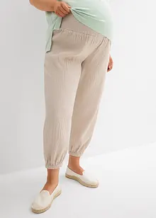 2-in-1 zwangerschapsbroek van puur katoenen mousseline, bonprix