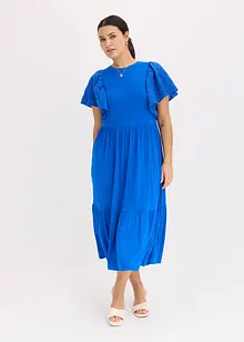 Jersey jurk met broderie anglaise van een zachte viscosemix, bonprix