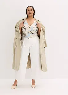 Twill broek van katoen met bandplooien, bonprix
