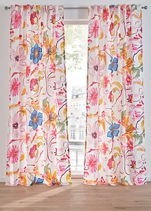 Gordijn van gerecycled polyester met bloemmotief (1 stuk), bonprix