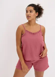 Shortama van mousseline met spaghettibandjes, bonprix