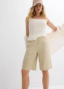 Bermuda met linnen en high waist comfortband, bonprix