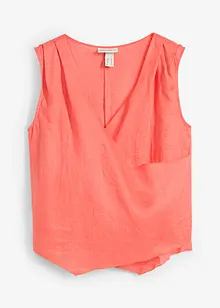 Linnen blousetop in wikkellook, bonprix