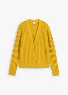 Ajour-vest met linnen, bonprix