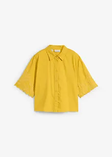Cropped overhemdblouse met zijde, bonprix