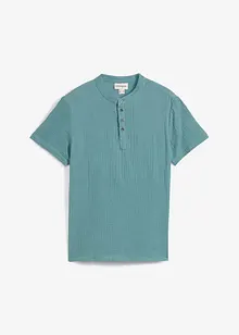 Shirt met korte mouwen en opstaande kraag van zachte mousseline, bonprix