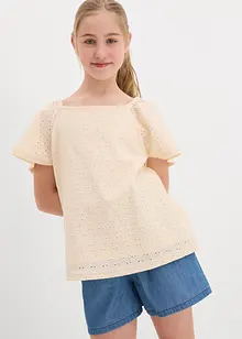 Shirt met broderie anglaise, bonprix