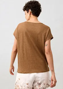 T-shirt van linnen met kant, bonprix