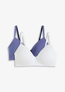 Voorgevormde bh zonder beugels met biologisch katoen (set van 2), bonprix