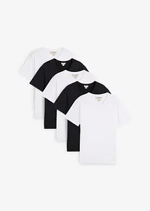 T-shirt met V-hals (set van 5), bonprix