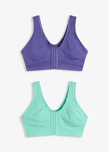 Bh met voorsluiting zonder beugel van biologisch katoen (set van 2), bonprix