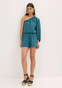 One-schouder blouse met linnen, bonprix