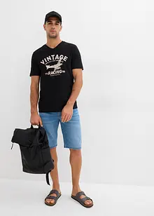 Sweat jeans bermuda, slim fit (set van 2), bonprix