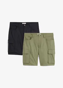 Stretch cargo bermuda (set van 2), regular fit, bonprix
