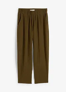 Wijde jersey broek van crêpe, cropped, bonprix