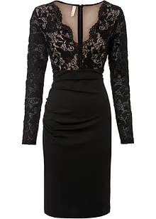 Mini jurk met kant, korte maten, bonprix